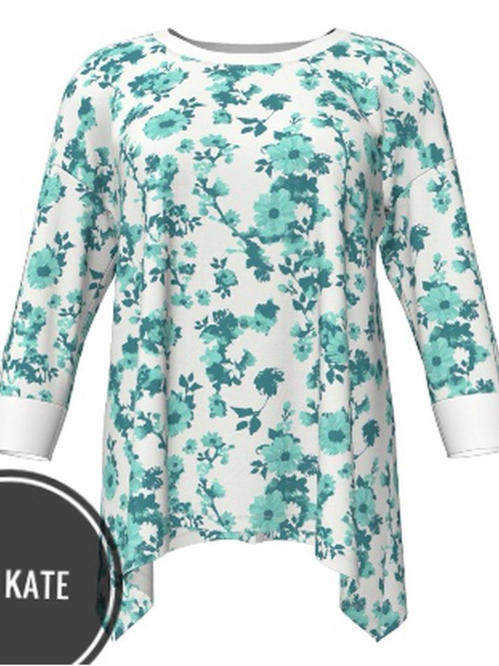 LuLaRoe Floral Teal and White Tunic